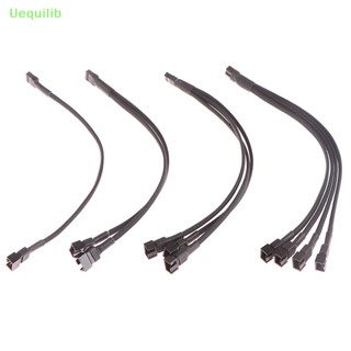 Uequilib สายเคเบิลอะแดปเตอร์แยกพัดลม 4pin 1 เป็น 1 2 3 4 สําหรับคอมพิวเตอร์ CPU PC 1 ชิ้น