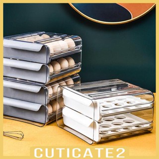 [Cuticate2] กล่องใส่ไข่ แบบใส สองชั้น สําหรับห้องครัว