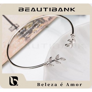 Beautibank สร้อยข้อมือ ใบมะกอก ปรับได้ กําไลข้อมือเปิด ผู้หญิง