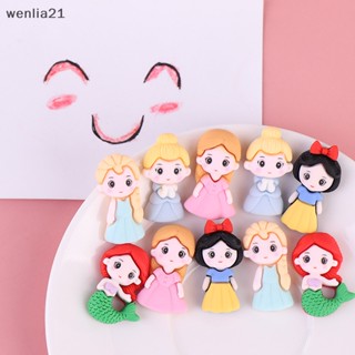 [wenlia21] จี้เรซิ่น รูปเจ้าหญิงนางเงือกน่ารัก DIY อุปกรณ์เสริมบูติก 10 ชิ้น