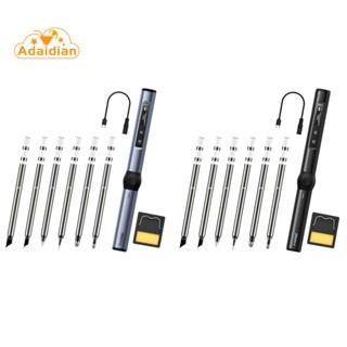 Fnirsi HS-01 หัวแร้งไฟฟ้าอัจฉริยะ และหัวแร้งบัดกรี PD 65W ปรับอุณหภูมิได้ ทําความร้อนเร็ว 6 ชิ้น