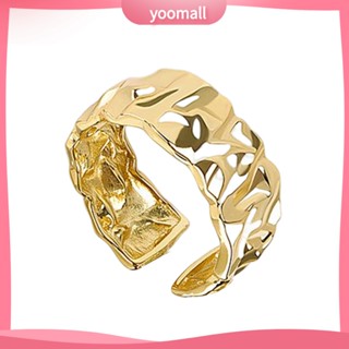 {YO} แหวนนิ้วมือ แบบเปิด ปรับขนาดได้ เครื่องประดับ สําหรับผู้หญิง
