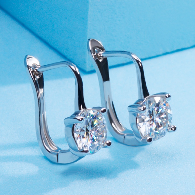 925 เงินสเตอร์ลิงแฟชั่น U Hoop ต่างหูเงินอารมณ์อุปกรณ์เสริมผู้หญิง Solitaire Cubic Zirconia เครื่องประดับ
