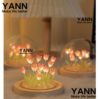 Yann1 โคมไฟตั้งโต๊ะ รูปดอกทิวลิป เรืองแสงในที่มืด DIY สําหรับตกแต่งงานแต่งงาน วันวาเลนไทน์