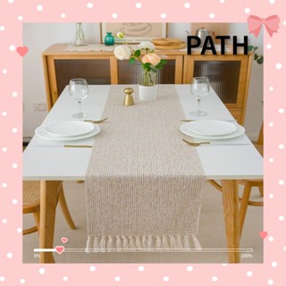 Path ผ้าปูโต๊ะ สีเบจ สไตล์โบโฮ 13×72 นิ้ว สําหรับตกแต่งบ้านฟาร์ม ปาร์ตี้