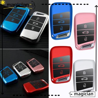 Mag เคสกุญแจรีโมทรถยนต์ TPU แบบนิ่ม สําหรับ VW Volkswagen