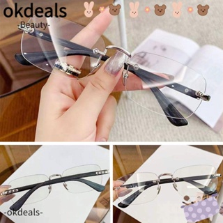 Okdeals แว่นตาอ่านหนังสือ คลาสสิก เรียบง่าย วินเทจ ป้องกันสายตา สําหรับผู้ชาย ผู้หญิง