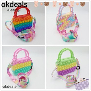 OKDEALS Pop Fidget กระเป๋าถือ ซิลิโคน เรียบง่าย สําหรับของเล่นฟิดเจ็ต