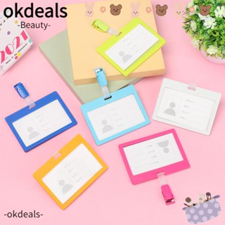 Okdeals ที่ใส่บัตร อเนกประสงค์ พร้อมคลิปหนีบ สําหรับหมอ พยาบาล สํานักงาน โรงเรียน