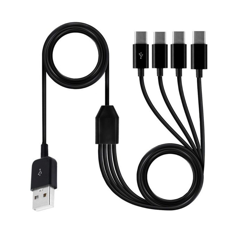 CH*สายชาร์จหลาย USB to 4 in 1 USB to 4x Type C Splitter Data Sync สาย USB C