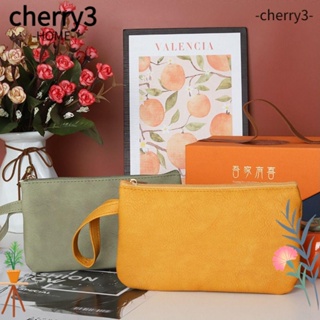 Cherry3 กระเป๋าเครื่องสําอาง กระเป๋าใส่หูฟัง แว่นกันแดด หนัง PU สําหรับเดินทาง