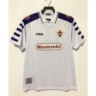 เสื้อกีฬาแขนสั้น ลายทีมชาติฟุตบอล Fiorentina 1998 สไตล์เรโทร