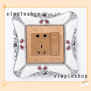 Simple ฝาครอบสวิตช์ไฟ ขอบสีเงิน สําหรับตกแต่งบ้าน ห้องนั่งเล่น