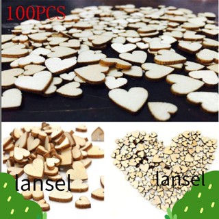 LANSEL หัวใจไม้ 4 ขนาด 100 ชิ้น สําหรับตกแต่ง