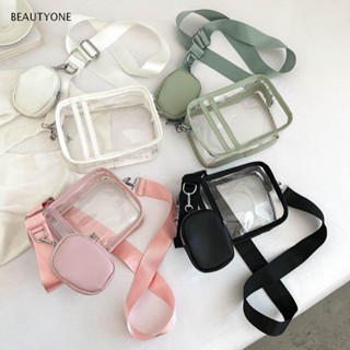 Topbeauty กระเป๋าสะพายข้าง ผู้หญิง PVC ใส กระเป๋าถือเยลลี่