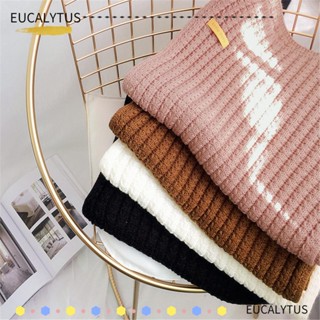 EUTUS ผ้าพันคอ ผ้าถัก แบบหนา ให้ความอบอุ่น สีพื้น แฟชั่นฤดูหนาว