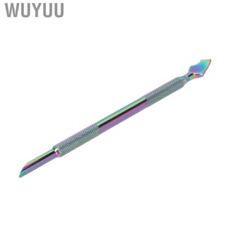 Wuyuu Cuticle Pusher Multi Functional Edge  Shaped Nail Wide Application Stainless Steel for Technician Salon