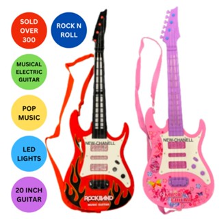 Kids Guitar Fire Design Murah Kids Guitar Toys LED Light Guitar LED Guitar