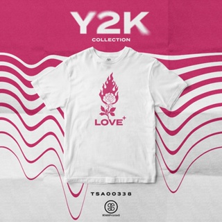 เสื้อยืด พิมพ์ลาย Love Y2K Collection สีขาว รหัส TSA00338 #เสื้อ #เสื้อยืด