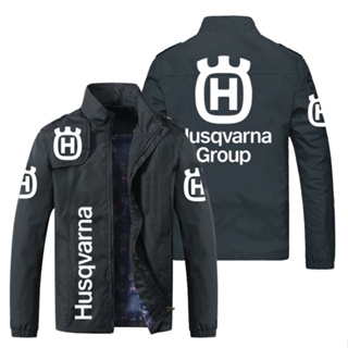 Husqvarna logo jacket motorcycle shop custom work clothes FE250 TE250i Svartpilen401 Vitpilen401 Norden901 TC125 TC250 FC250 FC350 FC450 TE150 TE300 TE350 TE450 FX450 701 Supermoto outdoor driving loose thin cardigan stand collar windbreaker