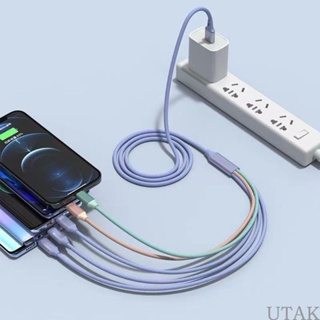 Utake 5 in 1 สายชาร์จ Usb 2 0 TypeA เป็น Micro Usb และ Type-C พลังงานสูง 66W MicroUSB Usb-C