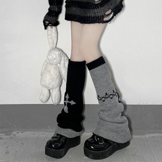Japanese Lolita Wide Leg Socks for Girls New Cross Gothic Style Long Tube Wide Leg Socks JKCos Long Tube Warm Leg Socks