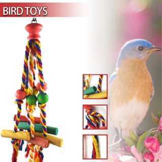 New Bird Parrot Toys Chew Hanging Rope Ladder Stand Budgie Cockatiel Cage Toy