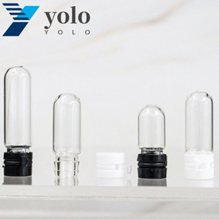 Yolo ขวดใส่เครื่องสําอาง น้ํามันหอมระเหย แบบใส ทรงกลม ขนาดเล็ก แบบพกพา พร้อมฝาปิด