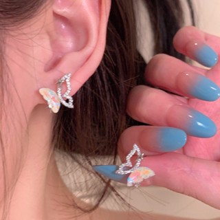 Super Sparkling Star Zircon Earrings for Girls, New Style, Small Style Design, Advanced Sense Earrings, Earrings, No Earholes, Mosquito Incense Plate Earclips