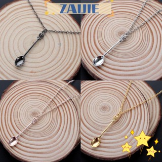 Zaijie24 สร้อยคอ เครื่องประดับ จี้มงกุฎ ขนาดเล็ก ช้อน