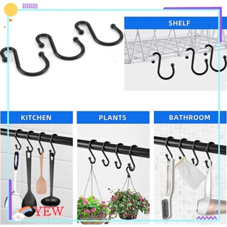 Yew ตะขอโลหะ รูปตัว S กันสนิม ทนทาน สีดํา สําหรับแขวนผ้าม่านอาบน้ํา ห้องครัว 20 ชิ้น