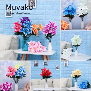 Muvako ช่อดอกลิลลี่ประดิษฐ์ 10 ดอก คุณภาพสูง สําหรับตกแต่งบ้าน DIY