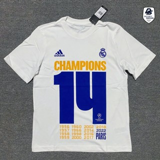 [สินค้ามีในสต็อก] เสื้อที่ระลึก 14 แชมป์แชมเปียนส์ลีก 2022 เรอัลมาดริด S-5XL