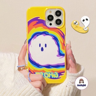 เคสโทรศัพท์มือถือนิ่ม กันกระแทก ลายผีน่ารัก สีสันสดใส สําหรับ IPhone 11 13 Pro Max 12Pro 14Promax XS XR 7 8 Plus