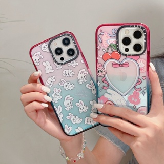 Casetify เคสโทรศัพท์มือถือแบบแข็ง แต่งกลิตเตอร์ ไล่โทนสี สีชมพู สีฟ้า สําหรับ iPhone 14 13 12 Pro Max