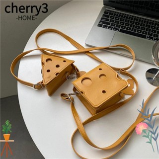 Cherry3 กระเป๋าถือ หนัง PU ทรงสามเหลี่ยม ทรงสี่เหลี่ยม ขนาดเล็ก สําหรับใส่หูฟัง