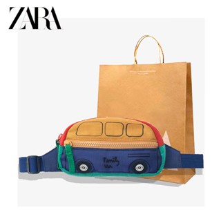 Zara กระเป๋าคาดอก คาดอก ผ้าตาข่าย สีแดง น่ารัก สําหรับเด็กวัยหัดเดิน