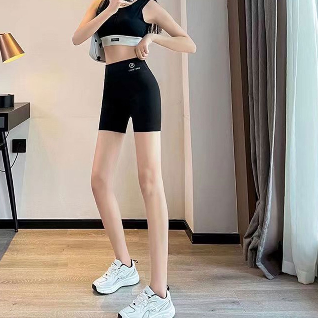 กางเกงขาสั้น เอวสูง ใส่ออกกําลังกาย สำหรับผู้หญิง - รูปที่ 4
