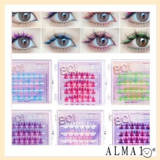 Alma ขนตาปลอม คลัสเตอร์เดี่ยว แบบหนา ต่อขนตาหยิก ส่วนต่อขนตา แต่งหน้า