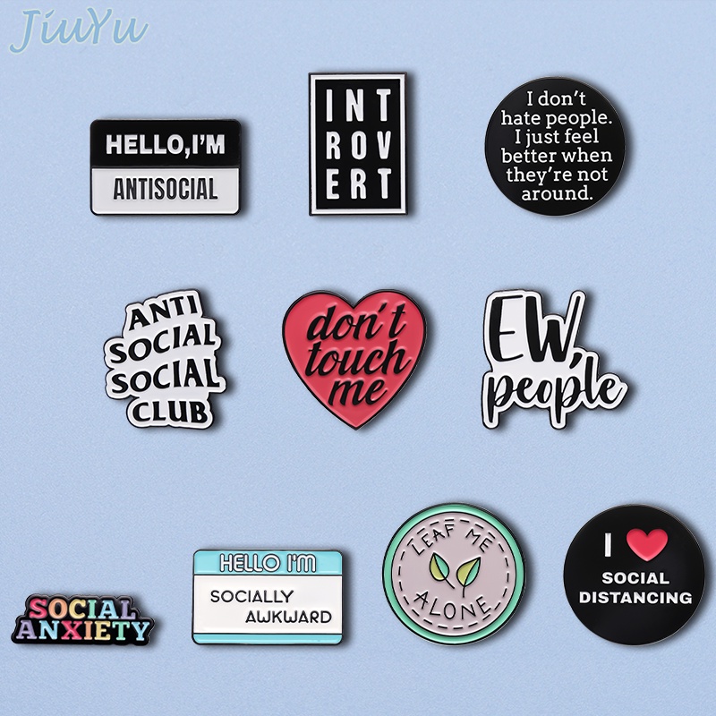 Hello, I'm Social Anxiety เข็มกลัดเคลือบ รูปหัวใจ สีแดง เครื่องประดับ สําหรับของขวัญ