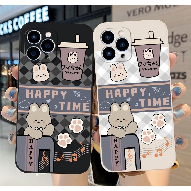PRINTING LENS PROTECTOR Bear Happy Time case samsung a04 a03 a14 4g a04e a13 a34 5g a04s m53 a33 5g 
