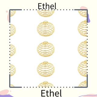 Ethel1 จี้กรงลูกปัดเกลียว ชุบทอง 15 มม. 20 มม. 25 มม. 3 ขนาด ส่งคืนง่าย 42 ชิ้น