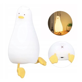 Kids Night Light Silicone Touch Duck Lamp Bedroom Pat Lamp Cute LED Sleep Light