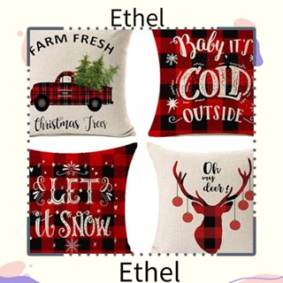 Ethel1 หมอนโซฟา ผ้าฝ้าย ผ้าลินิน ของขวัญคริสต์มาส