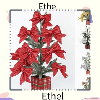 Ethel1 จี้โบว์ สีทอง ขนาดใหญ่ แวววาว สําหรับตกแต่งต้นคริสต์มาส