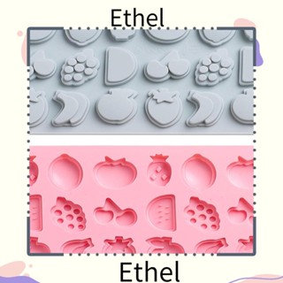 Ethel1 แม่พิมพ์ซิลิโคน รูปผลไม้ สีชมพู สีฟ้า 21.2*12.9*1.2 ซม. สําหรับทําขนมขบเคี้ยว ผลไม้