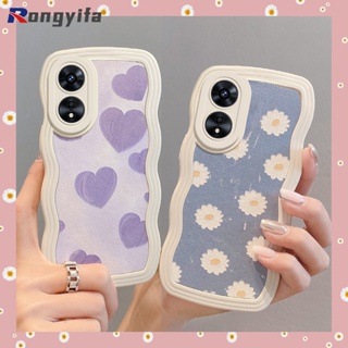 เคสโทรศัพท์มือถือ TPU นิ่ม ลายภาพวาดสีน้ํามัน รูปคลื่นคลื่นคิโรมิ ชินจัง และดอกเดซี่น่ารัก สําหรับ OPPO A78 5G A77 5G A57 5G A31 A8 A12E A3S A58 F11 F9 Pro