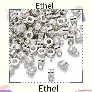 Ethel1 ลูกปัดสไลด์ อัลลอย ขนาด 9x7x4 มม. สีเงิน สําหรับแขวนสร้อยข้อเท้า 200 ชิ้น