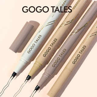 Gogo Tales อายไลเนอร์ เนื้อลิขวิด ส้อมคู่ อายแชโดว์ ปากกา กันน้ํา บางเฉียบ