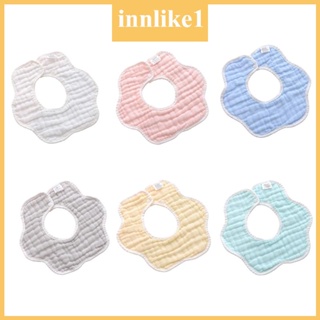 Innlike1 ผ้ากันเปื้อน ผ้าฝ้าย แบบนิ่ม 8 ชั้น สําหรับเด็กทารกแรกเกิด 0-2 ปี